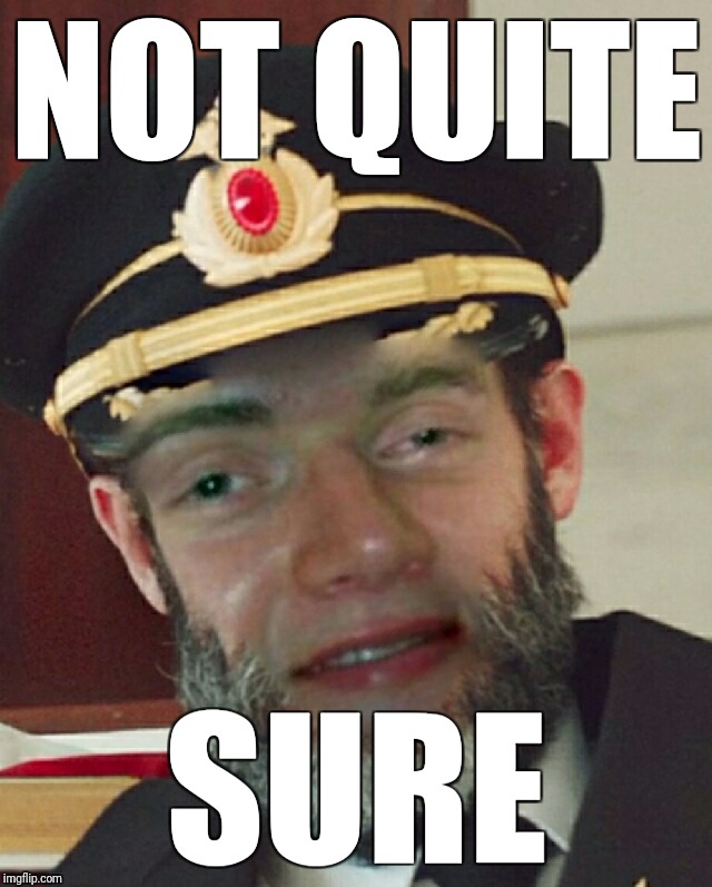 Captain Oblivious | NOT QUITE SURE | image tagged in captain oblivious | made w/ Imgflip meme maker
