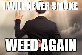 420 dishonest cheating | I WILL NEVER SMOKE; WEED AGAIN | image tagged in 420 dishonest cheating | made w/ Imgflip meme maker