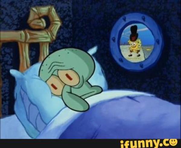 Squidward In Bed Blank Meme Template