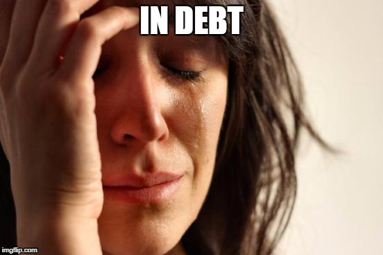 First World Problems Meme | IN DEBT | image tagged in memes,first world problems | made w/ Imgflip meme maker