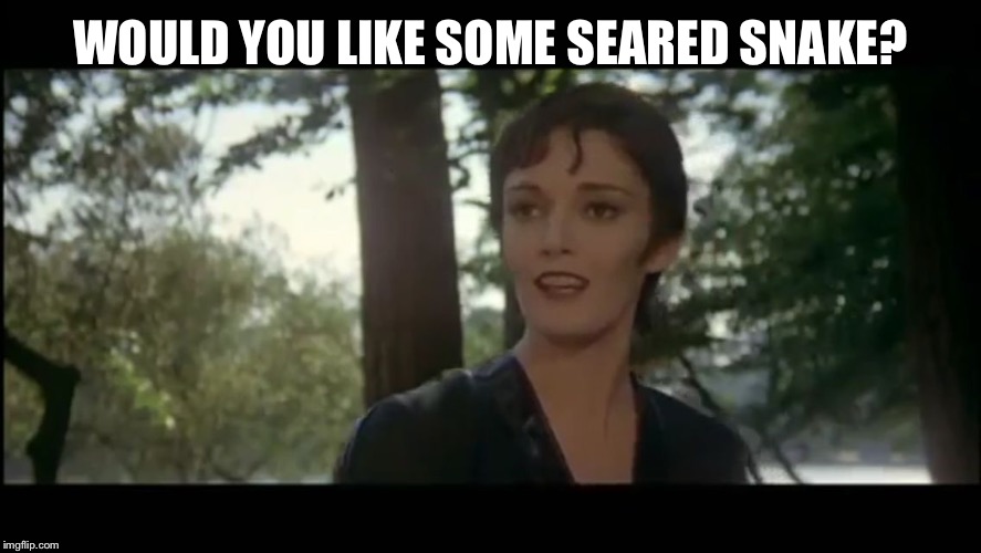 Ursula | WOULD YOU LIKE SOME SEARED SNAKE? | image tagged in ursula | made w/ Imgflip meme maker