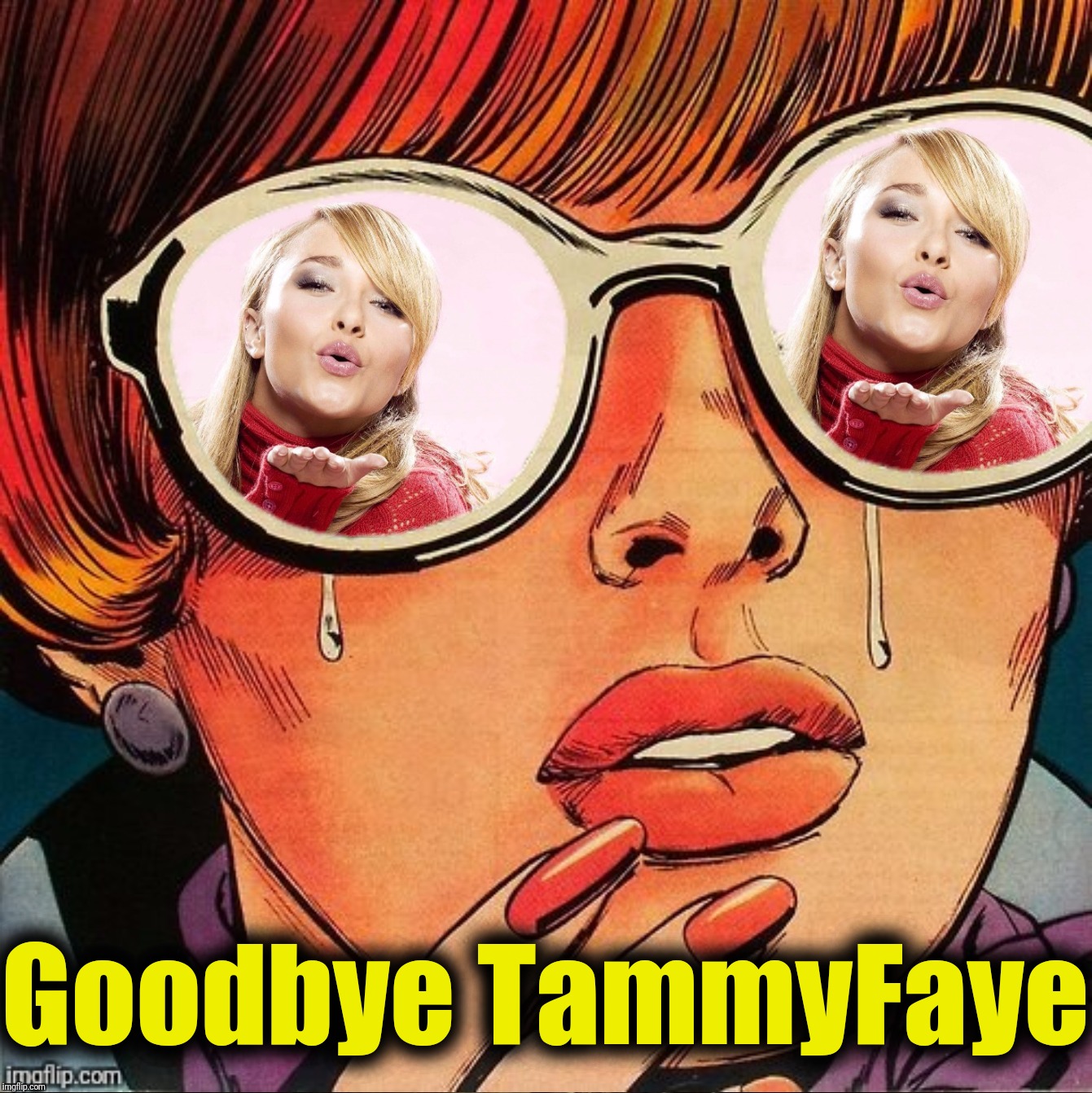 Goodbye TammyFaye |  Goodbye TammyFaye | image tagged in tammyfaye,deleted accounts,use someones username in your meme,pete and repeat,2016 imgflip awards,goodbye | made w/ Imgflip meme maker