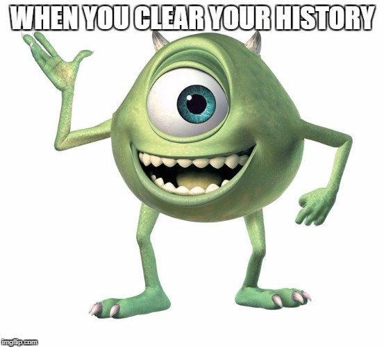 WHEN YOU CLEAR YOUR HISTORY | image tagged in i'm glad i took pills | made w/ Imgflip meme maker