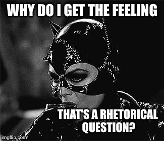WHY DO I GET THE FEELING THAT'S A RHETORICAL QUESTION? | made w/ Imgflip meme maker