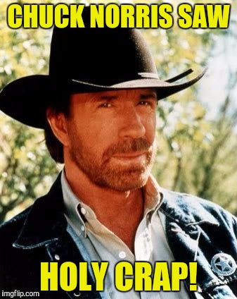 Chuck Norris | CHUCK NORRIS SAW; HOLY CRAP! | image tagged in memes,chuck norris | made w/ Imgflip meme maker