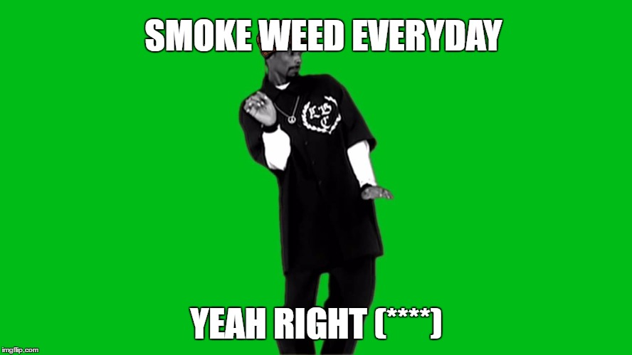 SMOKE WEED EVERYDAY; YEAH RIGHT (****) | image tagged in snoop dogg | made w/ Imgflip meme maker