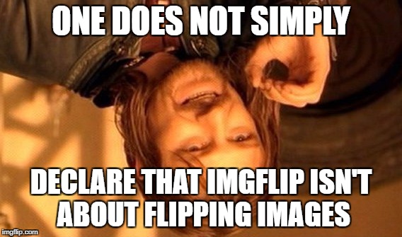 I might just flip out | ONE DOES NOT SIMPLY DECLARE THAT IMGFLIP ISN'T ABOUT FLIPPING IMAGES | image tagged in memes,one does not simply,funny,dank memes,bad puns,meanwhile on imgflip | made w/ Imgflip meme maker