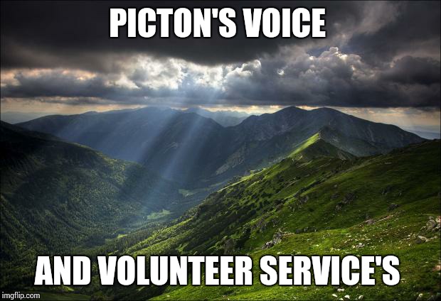 nature | PICTON'S VOICE; AND VOLUNTEER SERVICE'S | image tagged in nature | made w/ Imgflip meme maker