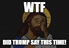 wtf trump | WTF; DID TRUMP SAY THIS TIME! | image tagged in trump | made w/ Imgflip meme maker