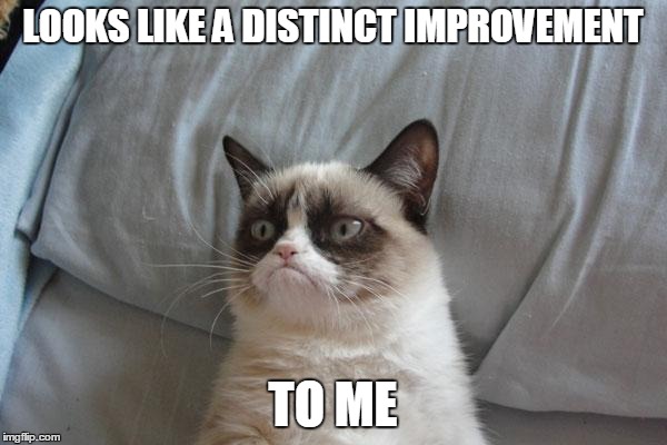 LOOKS LIKE A DISTINCT IMPROVEMENT TO ME | made w/ Imgflip meme maker
