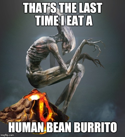 THAT'S THE LAST TIME I EAT A HUMAN BEAN BURRITO | made w/ Imgflip meme maker