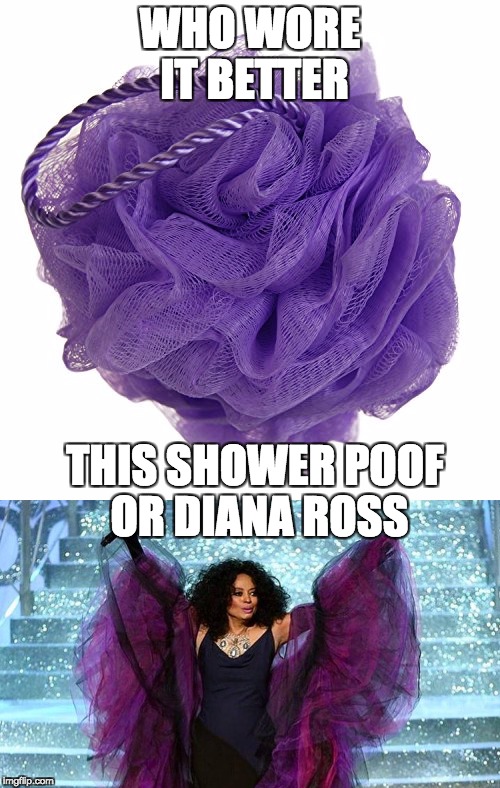 Diana Ross | WHO WORE IT BETTER; THIS SHOWER POOF OR DIANA ROSS | image tagged in diana | made w/ Imgflip meme maker