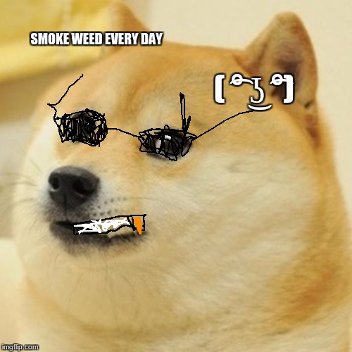 Doge Meme | SMOKE WEED EVERY DAY; ( ͡° ͜ʖ ͡°) | image tagged in memes,doge | made w/ Imgflip meme maker