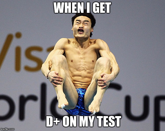 WHEN I GET; D+ ON MY TEST | image tagged in pears | made w/ Imgflip meme maker