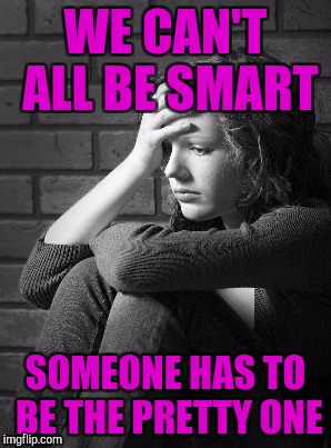 WE CAN'T ALL BE SMART SOMEONE HAS TO BE THE PRETTY ONE | made w/ Imgflip meme maker