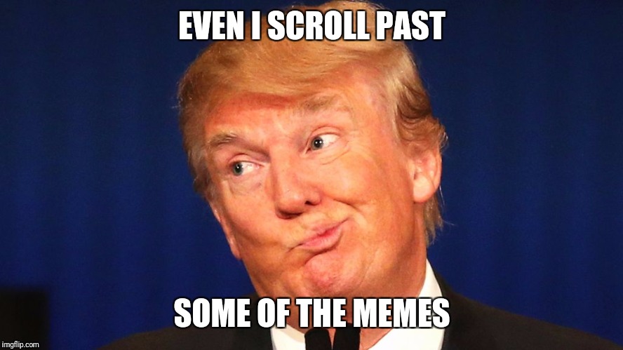 EVEN I SCROLL PAST; SOME OF THE MEMES | image tagged in scrollbabyscroll | made w/ Imgflip meme maker