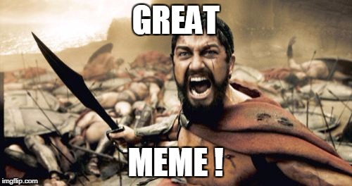 Sparta Leonidas Meme | GREAT MEME ! | image tagged in memes,sparta leonidas | made w/ Imgflip meme maker