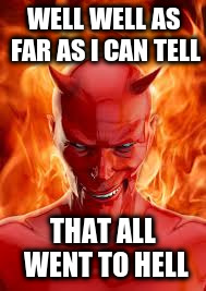WELL WELL AS FAR AS I CAN TELL THAT ALL WENT TO HELL | made w/ Imgflip meme maker