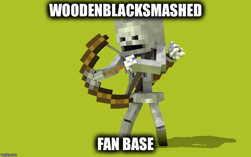 WOODENBLACKSMASHED; FAN BASE | image tagged in gaming,use someones username in your meme,meme | made w/ Imgflip meme maker