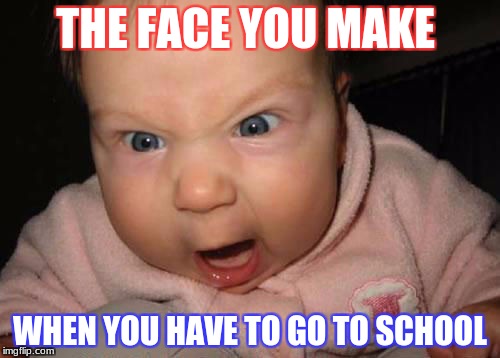 School | THE FACE YOU MAKE; WHEN YOU HAVE TO GO TO SCHOOL | image tagged in morning | made w/ Imgflip meme maker