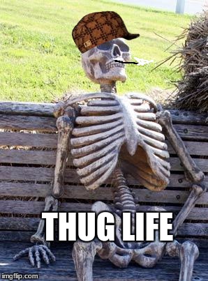 Waiting Skeleton Meme | THUG LIFE | image tagged in memes,waiting skeleton,scumbag | made w/ Imgflip meme maker