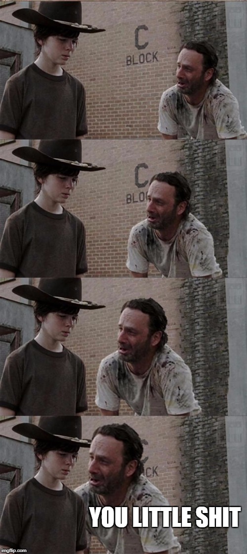Rick and Carl Long | YOU LITTLE SHIT | image tagged in memes,rick and carl long | made w/ Imgflip meme maker