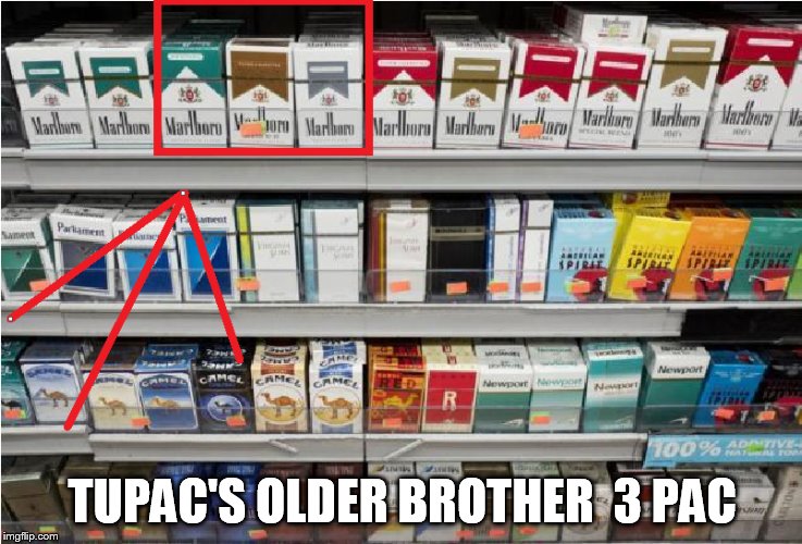 tupac bro   

older  | TUPAC'S OLDER BROTHER  3 PAC | image tagged in tupac | made w/ Imgflip meme maker