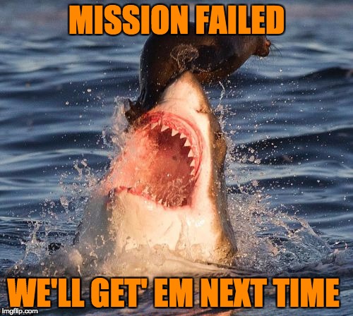 Travelonshark | MISSION FAILED; WE'LL GET' EM NEXT TIME | image tagged in memes,travelonshark | made w/ Imgflip meme maker