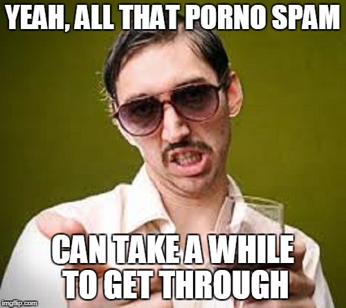 YEAH, ALL THAT PORNO SPAM CAN TAKE A WHILE TO GET THROUGH | made w/ Imgflip meme maker