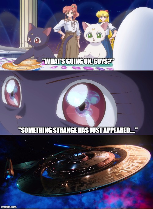 "WHAT'S GOING ON, GUYS?"; "SOMETHING STRANGE HAS JUST APPEARED...." | made w/ Imgflip meme maker