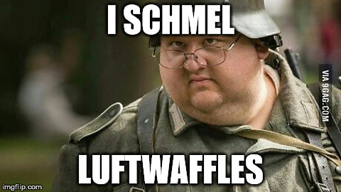 Fat German | I SCHMEL; LUFTWAFFLES | image tagged in fat german | made w/ Imgflip meme maker