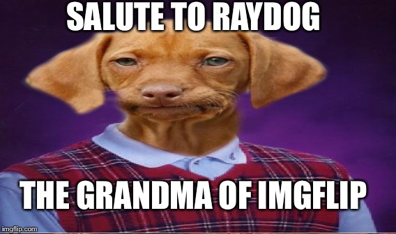 SALUTE TO RAYDOG; THE GRANDMA OF IMGFLIP | image tagged in raydog | made w/ Imgflip meme maker