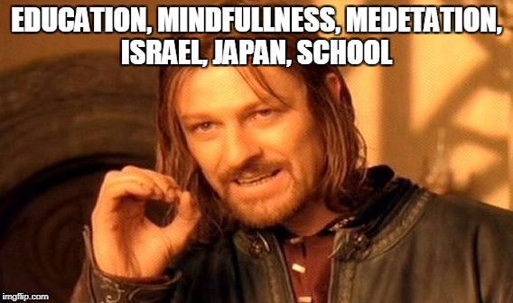 One Does Not Simply Meme | EDUCATION, MINDFULLNESS, MEDETATION, ISRAEL, JAPAN, SCHOOL | image tagged in memes,one does not simply | made w/ Imgflip meme maker