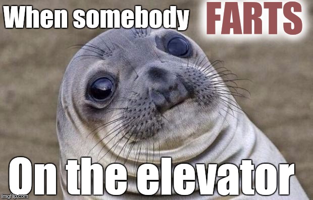 You smell something? | FARTS; When somebody; On the elevator | image tagged in memes,awkward moment sealion,farts,fart | made w/ Imgflip meme maker