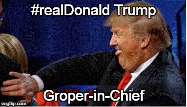Trump | #realDonald Trump; Groper-in-Chief | image tagged in trump | made w/ Imgflip meme maker