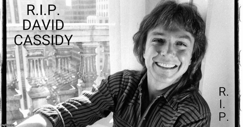 R.I.P., David Cassidy. Thank you for what you gave us all. Another part of my childhood gone. The 1970s were beautiful,,, | R.I.P. DAVID CASSIDY; R.
 I.  
P. | image tagged in memes,david cassidy,david cassidy rip,rip,the partridge family,the 1970s | made w/ Imgflip meme maker