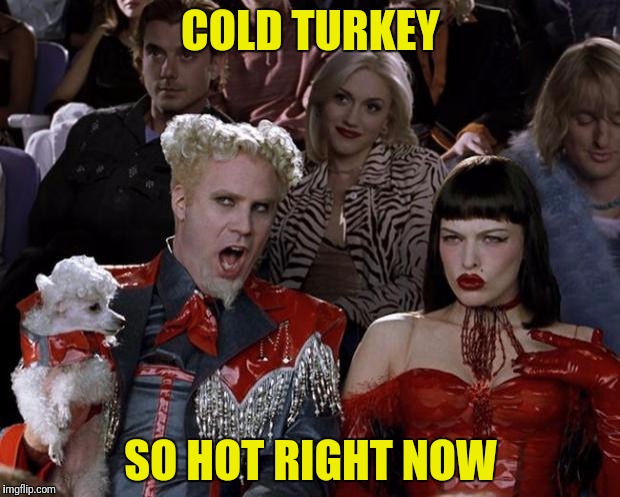 Mugatu So Hot Right Now Meme | COLD TURKEY SO HOT RIGHT NOW | image tagged in memes,mugatu so hot right now | made w/ Imgflip meme maker