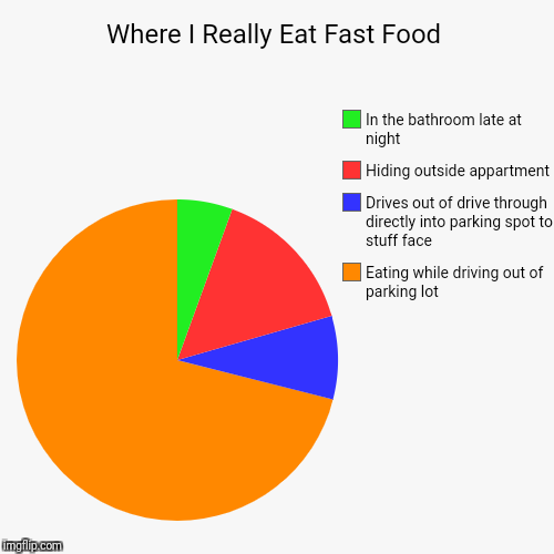 Fast Food Truths | image tagged in funny,pie charts,fast food,eating,hiding,mcdonalds | made w/ Imgflip chart maker
