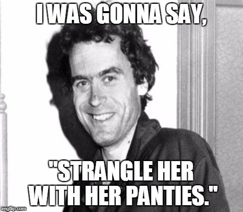 I WAS GONNA SAY, "STRANGLE HER WITH HER PANTIES." | made w/ Imgflip meme maker