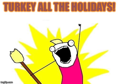 X All The Y Meme | TURKEY ALL THE HOLIDAYS! | image tagged in memes,x all the y | made w/ Imgflip meme maker