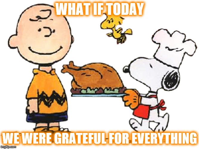 Happy Thanksgiving to all the Flippers out there!! | WHAT IF TODAY; WE WERE GRATEFUL FOR EVERYTHING | image tagged in happy thanksgiving,charlie brown | made w/ Imgflip meme maker