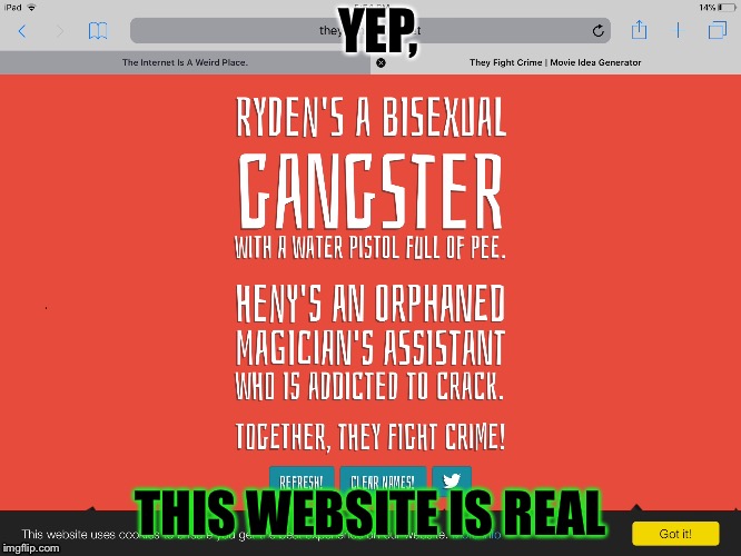 This website is very real | YEP, THIS WEBSITE IS REAL | image tagged in weird website | made w/ Imgflip meme maker