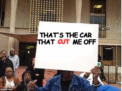 protedtors | THAT'S THE CAR THAT          ME OFF CUT | image tagged in protedtors | made w/ Imgflip meme maker