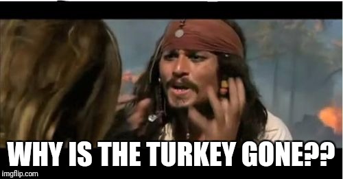 A very good question  | WHY IS THE TURKEY GONE?? | image tagged in memes,why is the rum gone,thanksgiving | made w/ Imgflip meme maker