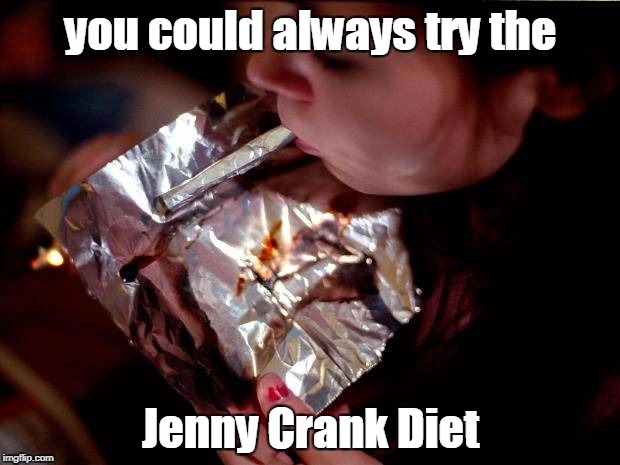 Having a hard time losing those holiday pounds? | you could always try the; Jenny Crank Diet | image tagged in weight loss,jenny craig,diet,thanksgiving,food,meth | made w/ Imgflip meme maker