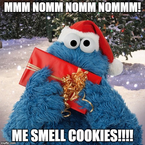 if All those downvotes were cookies.... he’d have a very Merry Christmas! | MMM NOMM NOMM NOMMM! ME SMELL COOKIES!!!! | image tagged in downvote,christmas,cookies,cookie monster | made w/ Imgflip meme maker