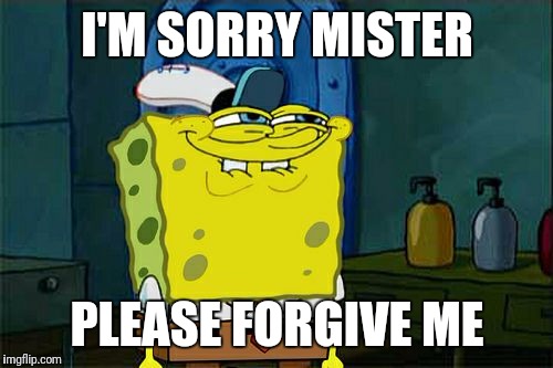 I'M SORRY MISTER PLEASE FORGIVE ME | image tagged in memes,dont you squidward | made w/ Imgflip meme maker