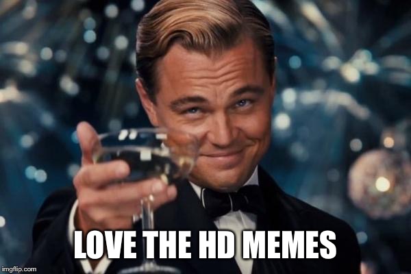 Leonardo Dicaprio Cheers Meme | LOVE THE HD MEMES | image tagged in memes,leonardo dicaprio cheers | made w/ Imgflip meme maker