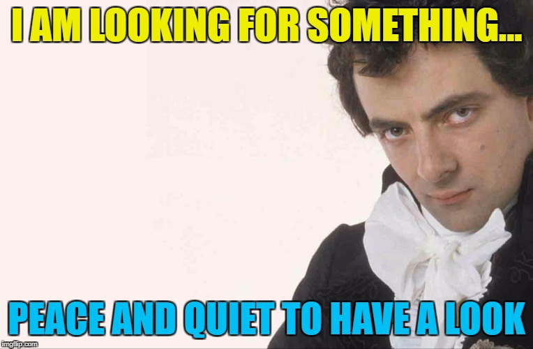 I AM LOOKING FOR SOMETHING... PEACE AND QUIET TO HAVE A LOOK | made w/ Imgflip meme maker