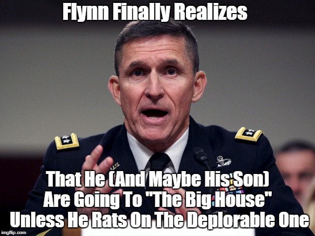 Flynn Finally Realizes That He (And Maybe His Son) Are Going To "The Big House"  Unless He Rats On The Deplorable One | made w/ Imgflip meme maker